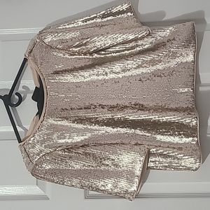 Jcrew gold sequins top
